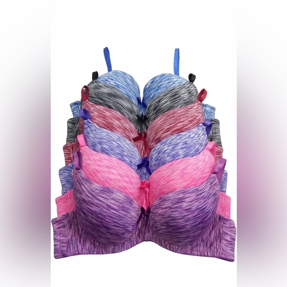 🆕 Secret 6 Pack of Color Print T-Shirt Bras B Cup C Cup and D Cup